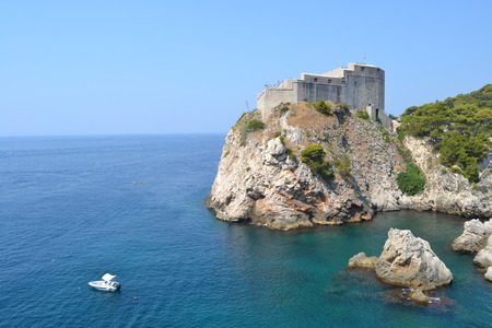 Dubrovnik, Croatia, View of Fort Lovrijenacの写真素材