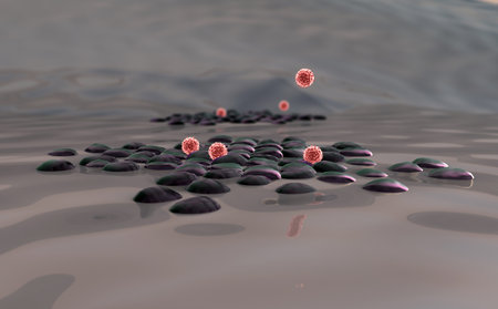 3d rendered cancer cell, Clusters of cells, Cancer cell and Lymphocytes, T-lymphocytes attack a...