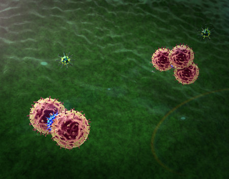 macrophages kills the viruses, inside human body, Medical video background, viruses in the human...