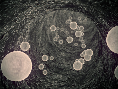 insulin and leukocytes inside the blood vessel, white blood cells, white blood cells inside the...