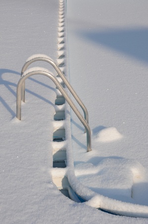 Swimming pool in the winterの写真素材