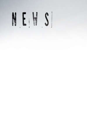 NEWS: Printed letters on white empty background for presentationの写真素材