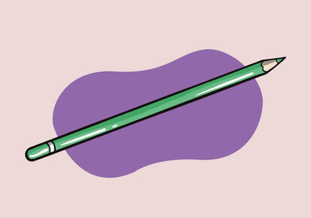 Hand drawn color pencil. Cartoon Style colored pencils. Vector flat icon.のイラスト素材