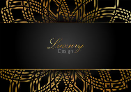 Abstract black and gold lines luxury background. Vector Golden Background Design.のイラスト素材