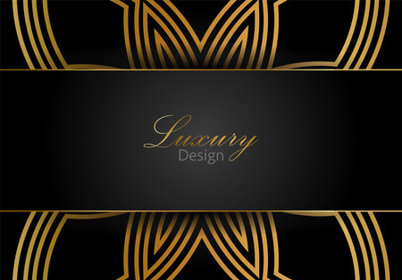 Abstract black and gold lines luxury background. Vector Golden Background Design.のイラスト素材