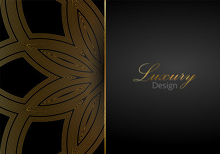Abstract black and gold lines luxury background. Vector Golden Background Design.のイラスト素材