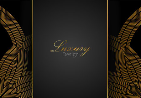Abstract black and gold lines luxury background. Vector Golden Background Design.のイラスト素材