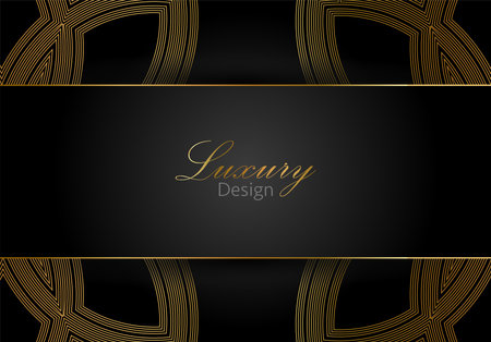 Abstract black and gold lines luxury background. Vector Golden Background Design.のイラスト素材