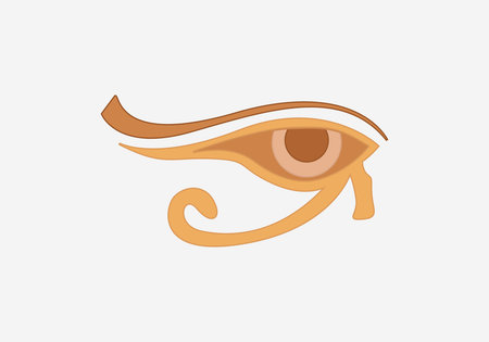 Wedjat, later called Eye of Horus. Ancient Egyptian symbol of protection, royal power and good health, personified in goddess Wadjet. Similar to Eye of Ra, belonging to god Ra. illのイラスト素材