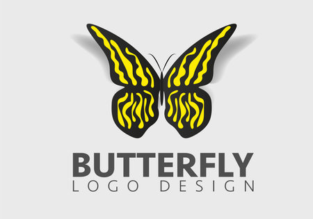 Butterfly conceptual simple, colorful icon. Logo. vector illustrationのイラスト素材