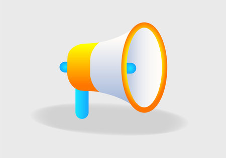 3d megaphone speaker or loudspeaker bullhorn for announce promotion, megaphone 3d loudhailerのイラスト素材
