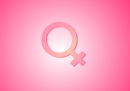 Pink female gender symbol. Minimal idea concept, Vector design templateのイラスト素材