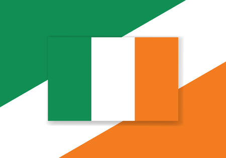 Vector Ireland Flag. Country flag design. Flat vector flags.のイラスト素材