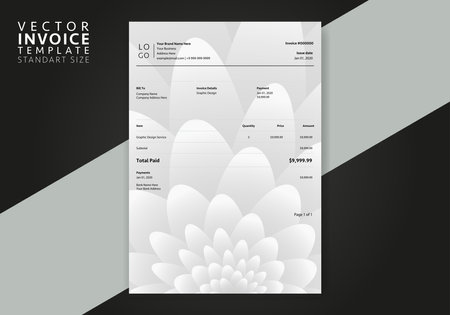 Editable Modern Abstract Creative Professional Invoice template. Vector incoive template.のイラスト素材
