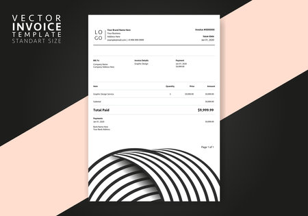 Editable Modern Abstract Creative Professional Invoice template. Vector incoive template.のイラスト素材