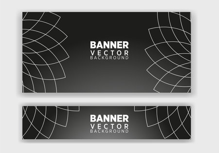 Vector abstract graphic design Banner. Vector horizontal banner template, abstract design.のイラスト素材