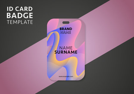 Badge template design of business corporate identity. Colorful abstract background design. Suitable for any design.のイラスト素材