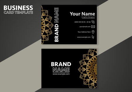 Business Card Template Design Abstract Modern business card for Luxury Presentation of Simple Corporate Identity Concept Minimal Elegant Brand Set of Creative Contact Informationのイラスト素材