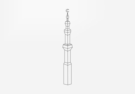 Vector icon of a Mosque Minaret with a crescentのイラスト素材
