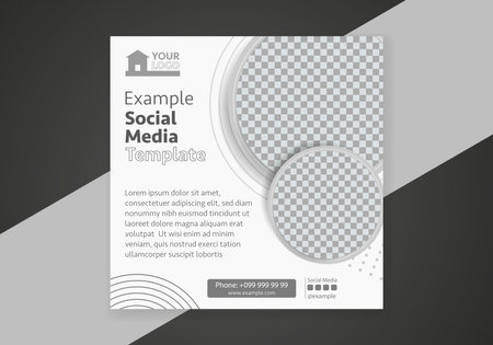 Minimal design layout. Editable square abstract modern geometric shape banner template for social media post promotion.のイラスト素材