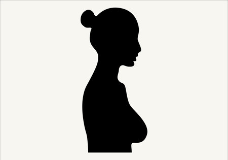Silhouettes of lovely ladies. Beautiful girls stand in different pose. The figures of women. vector illustration.のイラスト素材