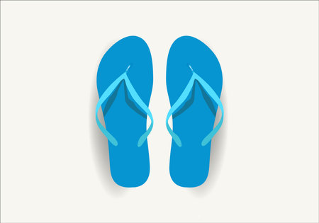 Flip flops on white background. Vector illustration in trendy flat style. Vector Flip Flops design for summer.のイラスト素材