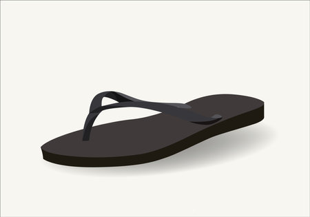 summer, beach flip-flops, shoes for the sea and pool. Flat color vector illustration. Isolated on white.のイラスト素材