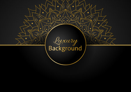 Luxury vector mandala background design with golden color pattern. Vector ornamental mandala design.のイラスト素材