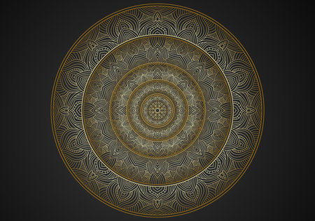 Luxury mandala background ornamental, arabesque style With Golden Arabesque Pattern Style. Decorative Mandala Ornament For Printのイラスト素材