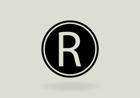 Registered trademark symbol icon vector on white backgroundのイラスト素材