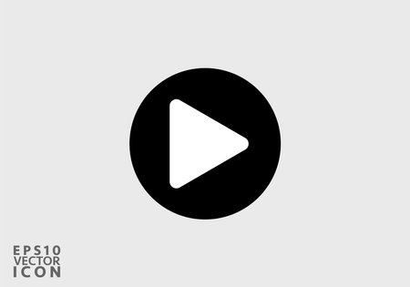 Play icon, vector illustration. flat design styleのイラスト素材