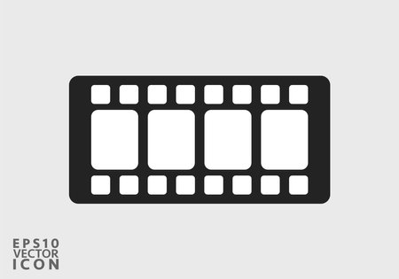 Cinema filmstrip roll on white background. Blank negative movie. 35mm film slide frame. Cinema or photo frames. Long retro film strip frame. vector illustrationのイラスト素材