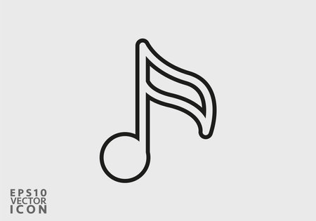 Music icon vector, Melody, song, note, sound, audio sign Isolated on white background. Trendy Flat style for graphic design, logo, Web site, social media, UI, mobile app, EPS10のイラスト素材