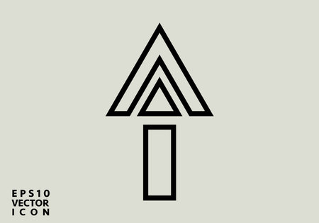 arrow up flat icon. Isolated on white. Upload icon. Upgrade sign. North pointing arrow.のイラスト素材