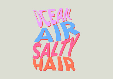 Beautiful tropical illustration with trendy lettering. Cute hand drawn summer prints. Perfect for stickers, labels, tshirts, banner, tags. Vector isolated phrases and quotes.のイラスト素材