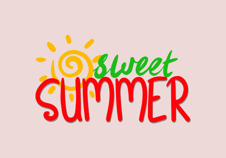 Beautiful tropical illustration with trendy lettering. Cute hand drawn summer prints. Perfect for stickers, labels, tshirts, banner, tags. Vector isolated phrases and quotes.のイラスト素材