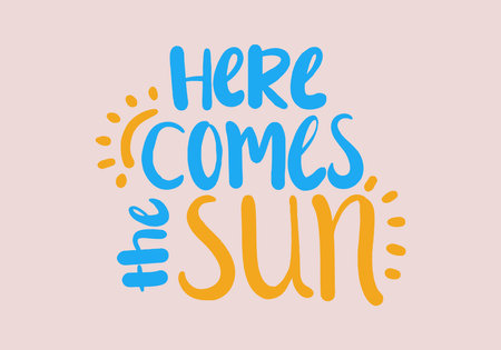 Beautiful tropical illustration with trendy lettering. Cute hand drawn summer prints. Perfect for stickers, labels, tshirts, banner, tags. Vector isolated phrases and quotes.のイラスト素材