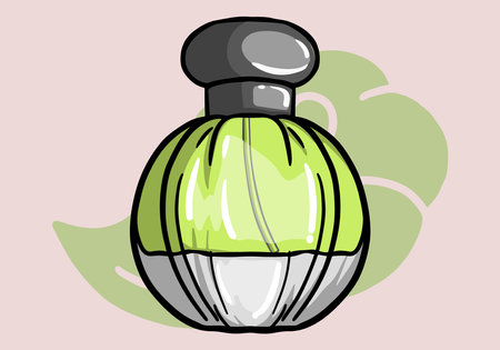 Perfume Bottle, Colorful Glass Vials and Flasks with Sprayer and Pump. Aroma Scents Cosmetics for Men or Women, Luxury Fragrances Isolated Design Elements. Cartoon Vector Illustrationのイラスト素材