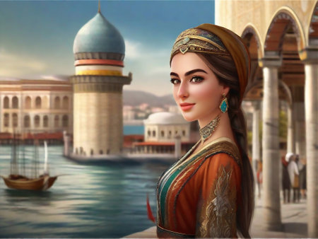 Haseki Sultan, wife of the Ottoman sultan. Ottoman Woman. Beautiful Ottoman Princess.の素材