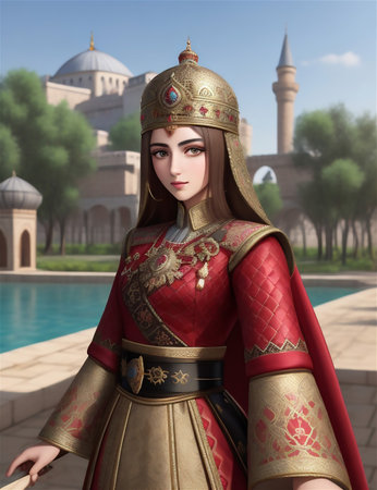 Haseki Sultan, wife of the Ottoman sultan. Ottoman Woman. Beautiful Ottoman Princess.の素材