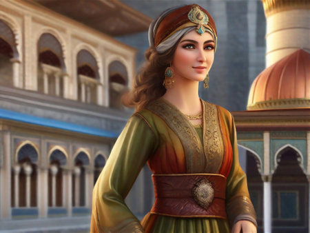Haseki Sultan, wife of the Ottoman sultan. Ottoman Woman. Beautiful Ottoman Princess.の素材