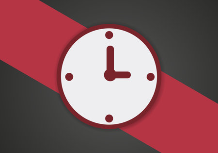 Simple Minimalist Clock Symbol Icon. Vector Image.
