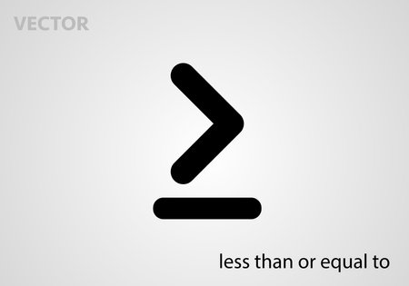 Mathematical symbol icon less than or equal to, vector illustrationのイラスト素材