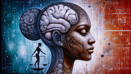 Artificial Intelligence World Visual. The world of the future. Futuristic artificial intelligence visualの素材