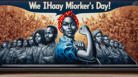 Images created for May 1 Labor Day. May 1 Labor Day celebration visual. Labor day.の素材