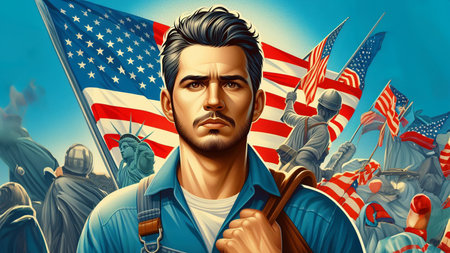 Images created for May 1 Labor Day. May 1 Labor Day celebration visual. Labor day.の素材