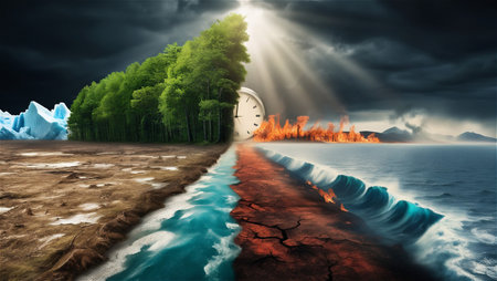 Climate Change Impact: Dual Landscape Transition with Urgent Call to Actionの素材