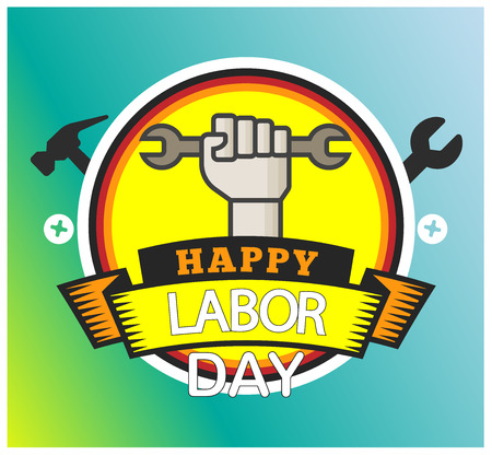Happy Labor Day vector illustration. vector illustration. red workers may day posterのイラスト素材