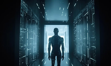 Robotic process automation.futuristic robot. humanoid robot. Concept of artificial intelligence, Aiの素材