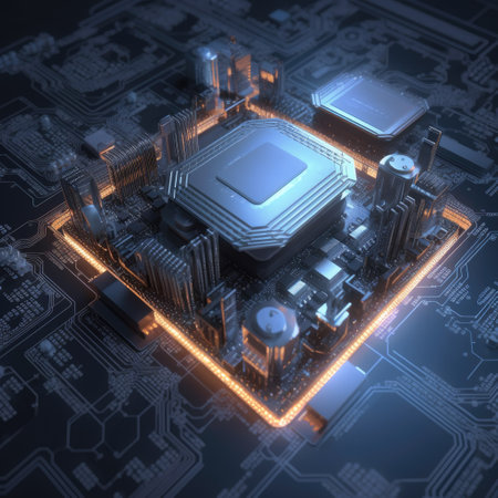 AI. Virtual brain concept representing artificial intelligence with innovative technology circuit boardの素材